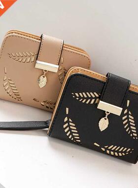 Women Wallet Fashion Purse Female Short Wallets Hollow Leave