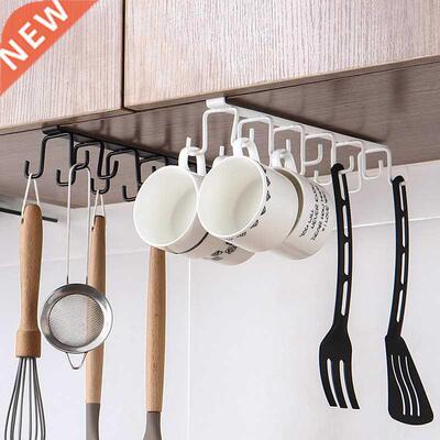 Multifunctional Double-Row Hooks Hanging Cup Holder Kitchen