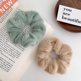Warm Soft Hair Scrunchies Furry Elastic Hair Band Women Girl