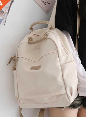Solid Color Nylon Cool Women Backpack Large Capacity Travel