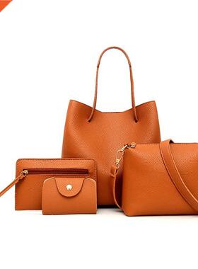 4PCS Women's Bag Tote Bag Fashion PU Leather Ladies Handbag