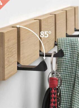 Foldable Coat Rack Bamboo Hallway Hat Hook Hanger Bedroom Do