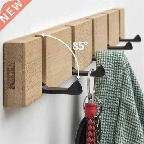 Foldable Coat Rack Bamboo Hallway Hat Hook Hanger Bedroom Do