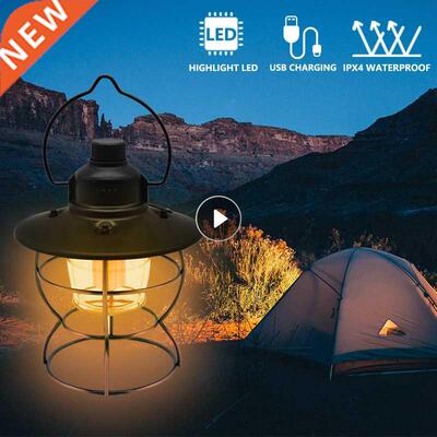 LED Outdoor Camping Lantern Retro Rechargeable Tent Light