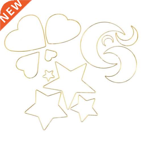 4 Pcs/Set Stars Moon Love Heart Metal Craft Hoops Macrame DI