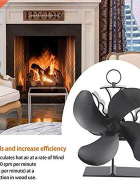 Hot Heat Powered Stove Fan 4 Blades Fireplace Silent Portabl