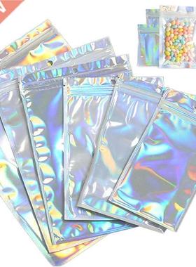 20Pcs Laser Ziplock Bag Plastic Laser Color Bag Food Snac