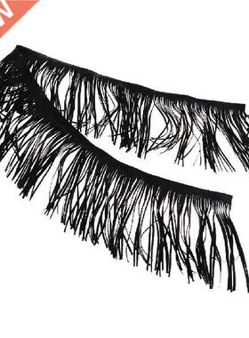 1 Yard Black Leather Tassel Trim Fringe Keychain Tassel