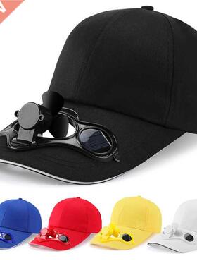 New Solar Fan Baseball Cap Men Customizable Logo Solid Wome