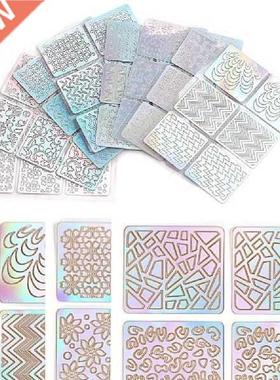 24Pcs/Set Wvy Hollow Self-dhesive Nil Polish Sticker