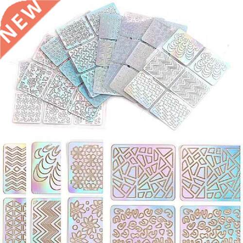 24Pcs/Set Wvy Hollow Self-dhesive Nil Polish Sticker