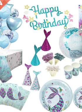 Mermaid Theme Birthday Party Decoration Mermaid Party Dispo