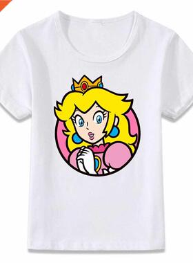 Kids Clothes T Shirt Princess Peach Lovely T-shirt for Boys