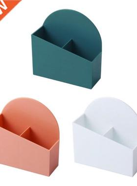 1Pc 2-grid Makeup Brush Holder Tabletop Remote Control Caddy