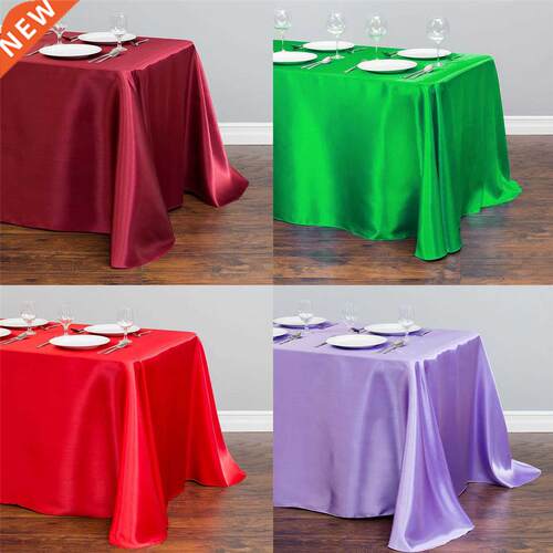 Rectangle Satin Tablecloth Table Overlays Banquet Dining Tab