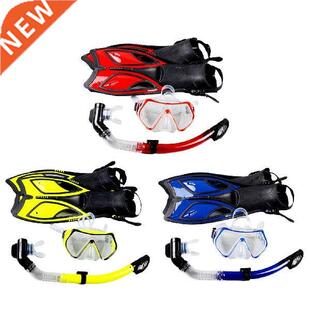 Adult Silicone Diving Goggles Full Dry Snorkel Long Fins