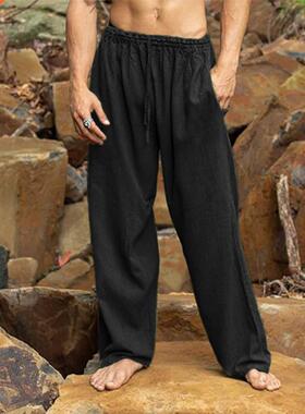 Men's Fashion Classical Cotton-Linen Loose Pants Casual Ligh