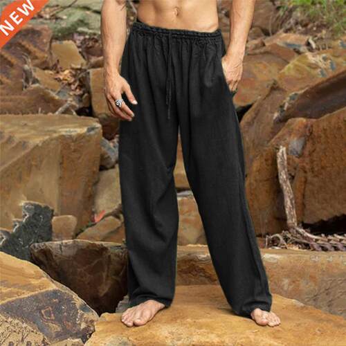 Men's Fashion Classical Cotton-Linen Loose Pants Casual Ligh