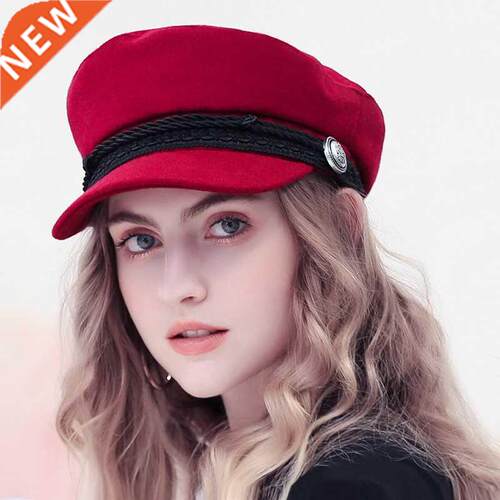 Winter Baseball Cap Women snapback French Style Wool Baker's