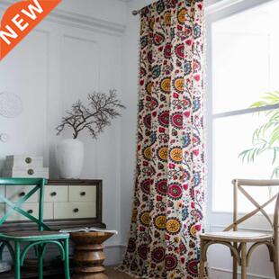 Newly Fashion Folk Style Half Shading Household Curtain Un