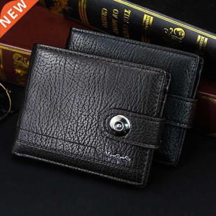 wallet for men made of natural leather portfel meski short M