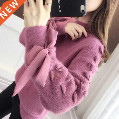 Woman Sweaters Pullover Dehaired Angora Turtleneck Sweater W