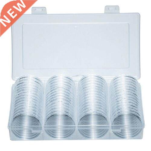 60 pcs Coin Holder Capsules 41mm Round Box Plastic