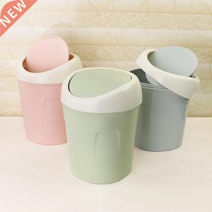 Rubbish Can Plastic Flip Lid Table Bedside Waste Bins Dust