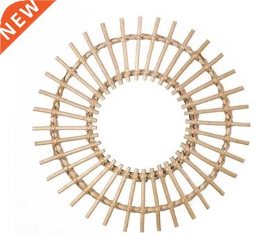 Rattan Innovative Art Decoration Round Makeup Mirror