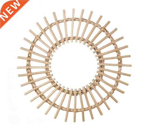 Rattan Innovative Art Decoration Round Makeup Mirror
