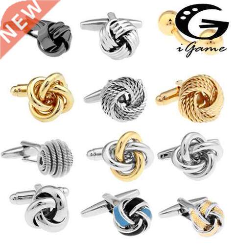Free shipping Black Cufflinks for men fashion knot design to