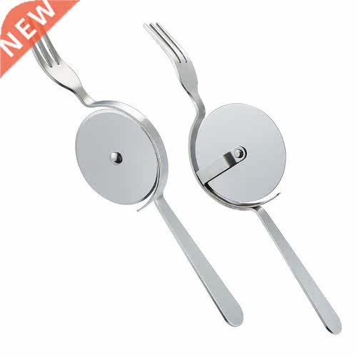 Stainless Steel Pizza Knife With Fork Cutting Wheel Home