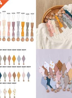 1pc Cotton Baby Pacifier Clip Chain Beech Wood Pacifier Clip