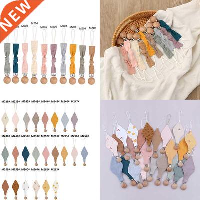 1pc Cotton Baby Pacifier Clip Chain Beech Wood Pacifier Clip