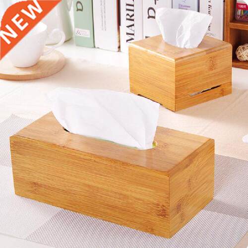Bamboo Tissue Box For Home Office Desktop Wooden Paper