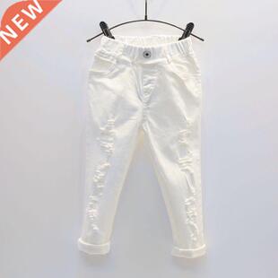 Baby Boy White Denim Jeans Pants Spring Autumn Children's Ri