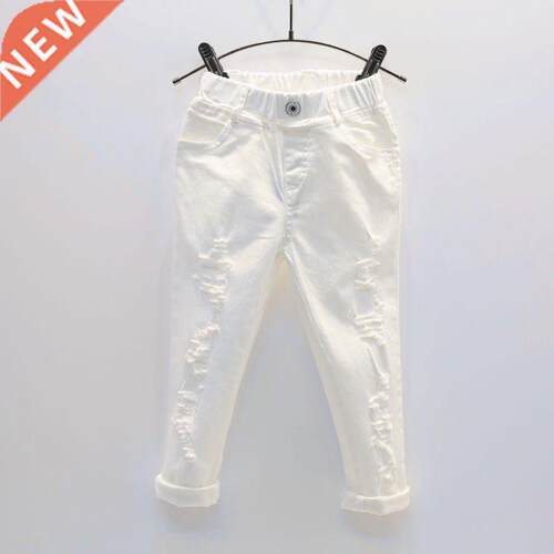 Baby Boy White Denim Jeans Pants Spring Autumn Children's Ri