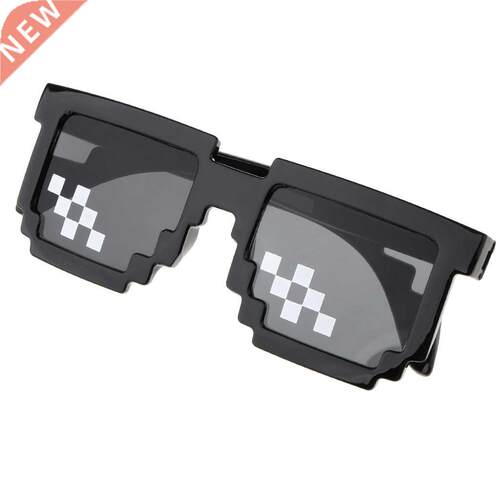 Men Women Glass 8 Bit Pixel Mosaic Glasses Photo Props Unise