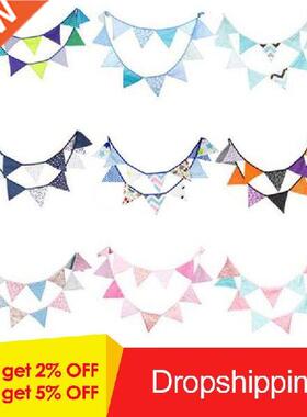 12 Flags 3.2m lue Garlands for irthday Cottons unting