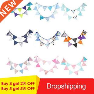 12 Flags 3.2m lue Garlands for irthday Cottons unting