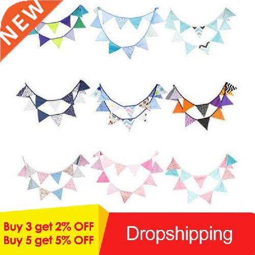 12 Flags 3.2m lue Garlands for irthday Cottons unting