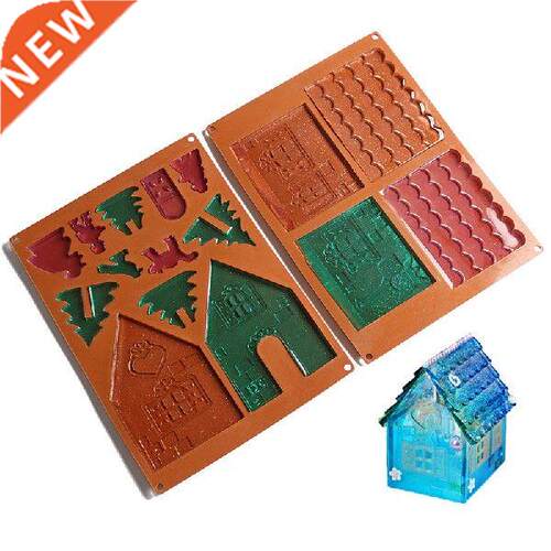 3D Christmas House Silicone Mold Fondant Cake Decorating