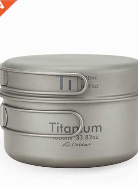 Ultralight Titanium Pan Outdoor Cookware Camping Pot Folding