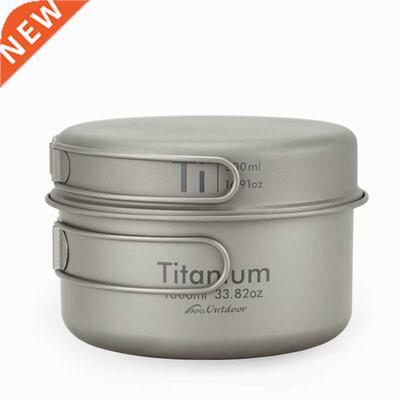 Ultralight Titanium Pan Outdoor Cookware Camping Pot Folding