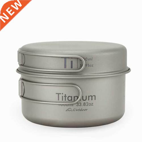 Ultralight Titanium Pan Outdoor Cookware Camping Pot Folding