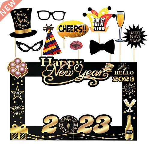 Paper Photo Frame 2023 Happy New Year Eve Party Decor Merry