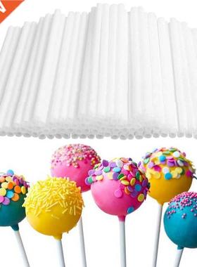 100Pcs Plastic Lollipop Stick Safe White Cake Topper Pop Suc