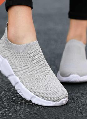 Women Flat Slip on Black Shoes Woman Lightweight Walking Soc