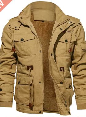 Men's Winter Fleece Jackets Warm Hooded Coat Thermal Thick O