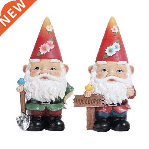 Outdoor Solar Gnome Ornents Garden Gnome Statue With
